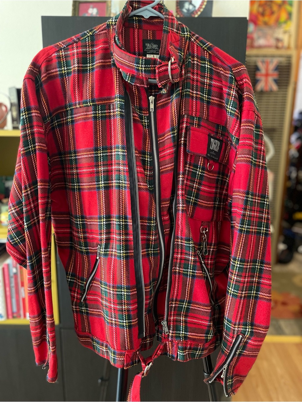 Tiger of London Red Tartan Zip Jacket
